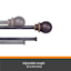 5/8" Bronze Birkin Oil Double Decorative Curtain Rods, 36-66"