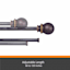 5/8" Bronze Birkin Oil Double Curtain Rods, 66-120"