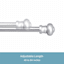 Ashby 7/16" Silver Satin Curtain Rod, 48-84"