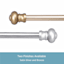 Ashby 7/16" Silver Satin Curtain Rod, 48-84"