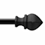 Waverly 3/4" Black Fast Fit Curtain Rod, 42-120"
