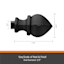Waverly 3/4" Black Fast Fit Curtain Rod, 42-120"
