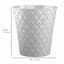 Providence White Quilted Stud Wastebasket, 10.4"