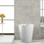 Providence White Quilted Stud Wastebasket, 10.4"