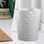 Providence White Quilted Stud Wastebasket, 10.4"