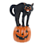 Happy Haunting Black Cat & Jack-o'-Lantern Blow Mold, 13"