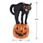 Happy Haunting Black Cat & Jack-o'-Lantern Blow Mold, 13"