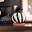 Spellbound Black & White Glass Pumpkin, 5"
