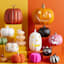 Spellbound Black & White Glass Pumpkin, 5"