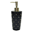 Providence Black & Gold Quilted Ceramic Stud Soap Dispenser, 8"