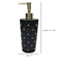 Providence Black & Gold Quilted Ceramic Stud Soap Dispenser, 8"