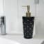 Providence Black & Gold Quilted Ceramic Stud Soap Dispenser, 8"
