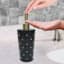 Providence Black & Gold Quilted Ceramic Stud Soap Dispenser, 8"