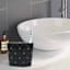 Providence Black & Gold Quilted Ceramic Stud Toothbrush Holder, 4"