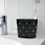 Providence Black & Gold Quilted Ceramic Stud Toothbrush Holder, 4"