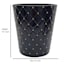 Providence Black & Gold Quilted Ceramic Studded Wastebasket, 10"