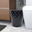Providence Black & Gold Quilted Ceramic Studded Wastebasket, 10"