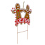 Gingerbread Lane Welcome Gingerbread Men Metal Yard Stake, 24"