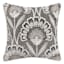 Taupe Floral Chenille Embroidered Throw Pillow, 18"