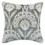 Green Floral Chenille Embroidered Throw Pillow, 18"