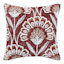 Burgundy Floral Chenille Embroidered Throw Pillow, 18"
