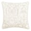 Ivory Floral Damask Throw Pillow, 18"
