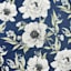 Navy Blue Peony Print Throw Pillow, 18"