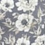Charcoal Peony Printed Throw Pillow, 18"
