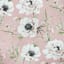 Mauve Peony Printed Throw Pillow, 18"