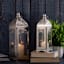 Found & Fable Silver Metal Lantern, 12"