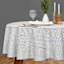 Black & White Striped Print Round Tablecloth, 70"