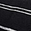 Black Woven Fringer Table Runner with White Stripes, 14x72