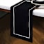 Black with White Embroidery Table Runner, 14x72