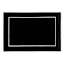 Set of 4 Black with White Embroidery Placemats, 13x19