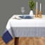 White with Navy Blue Border Tablecloth, 60x84