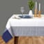 White with Navy Blue Border Tablecloth, 60x104