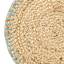 15In Natural Briaded Round Placemat With Blue Stitch