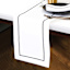 Black Embroidered White Table Runner, 72x14