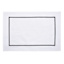 Set of 4 Black Embroidered White Placemats, 13x19