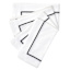 Set of 4 Black Embroidered White Napkins, 20"