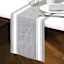 Grey with White Striped Boarder Table Runner, 72x14
