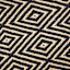 Natural Jute Placemat with Black Diamond Print, 13x19