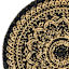 Black Mandala Printed Natural Jute Braided Placemat, 15"