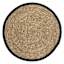 Natural Sea Grass with Black Border Round Placemat, 15"