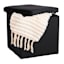 Hannah Square Storage Ottoman, Black