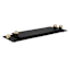 18In Flat Black Metal Tray With Gold Knob Handles