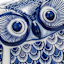 Blue & White Chinoiserie Ceramic Owl, 5"
