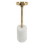 Crosby St. Long Stem Gold Pillar Candle Holder With Marble Cylinder Base, 12.5"