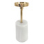 Crosby St. Long Stem Gold Pillar Candle Holder With Marble Cylinder Base, 9.5"
