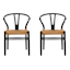 Found & Fable Set of 2 Denise Wishbone Dining Chairs, Black
